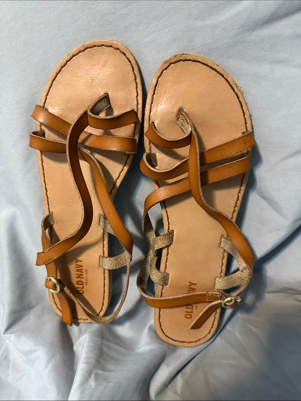 Old Navy Tan & Brown Strappy Flat Sandals